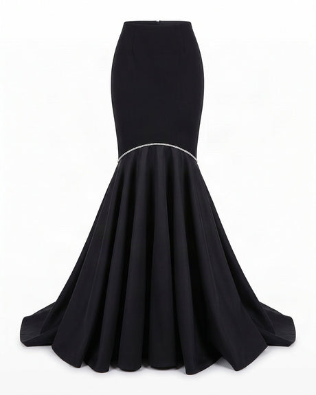 Suro Black Mermaid Stretch Viscose Skirt - Skirt - Mizyana