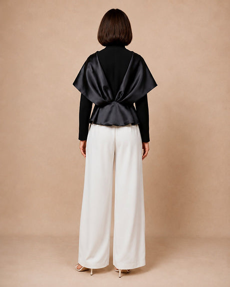 Taffeta and Crepe Ribbon Jacket - Jacket - Mizyana