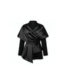 Taffeta and Crepe Ribbon Jacket - Jacket - Mizyana