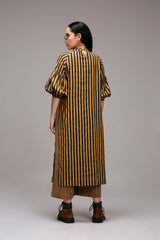 Tan-Brown Blue Striped RE Pants - Trousers - Mizyana