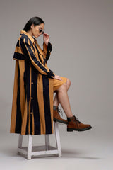 Tan-Brown Jacket & A-Line Shift Dress Set (2 PCS) - Dress - Mizyana