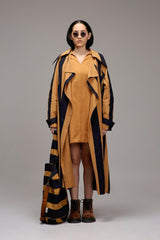 Tan-Brown Jacket & A-Line Shift Dress Set (2 PCS) - Dress - Mizyana