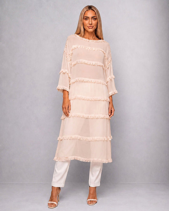 Tassel Tier Cotton Tunic - Tunic - Mizyana