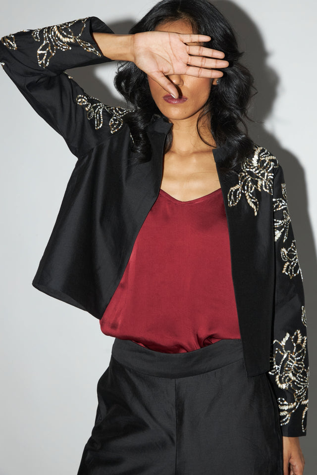 Teresa - Sequin Short Jacket & Pant Set - Two-Piece Set - Mizyana