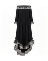 Teza Black Laser-Cut Trim Hi-Low Dress - Dress - Mizyana
