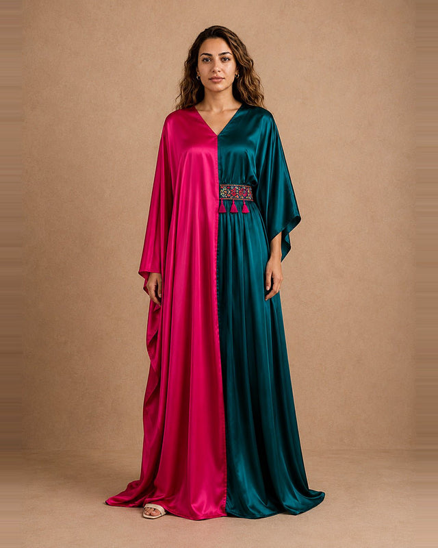Two-Tone Drape Kaftan - Kaftan - Mizyana
