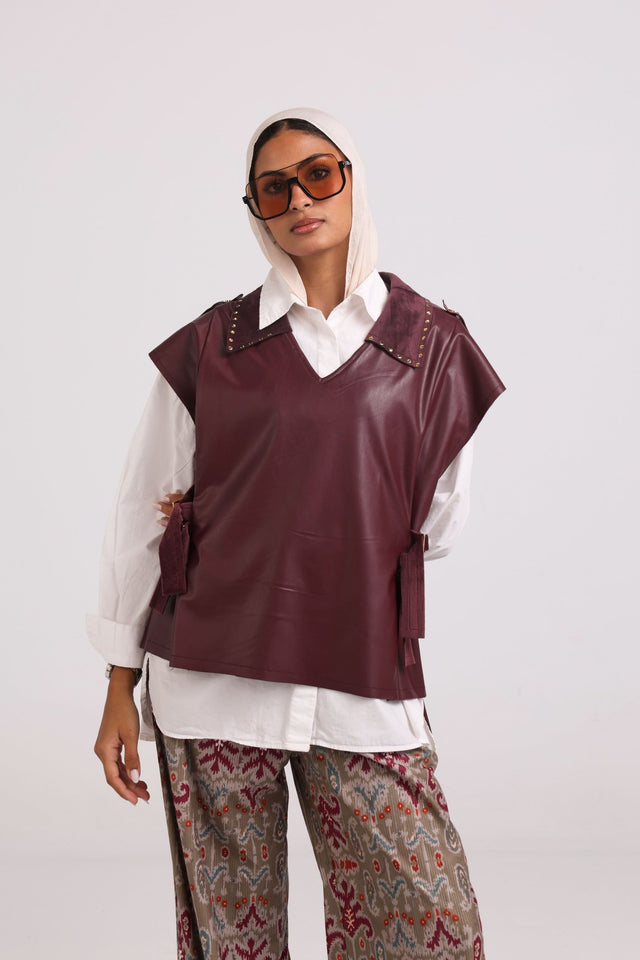 Vellum-Vest " Burgundy" - Vest - Mizyana