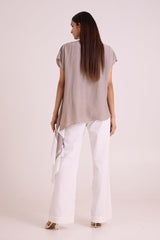 Vesa - Graphite Cowl Top & Pant Set - Two-Piece Set - Mizyana