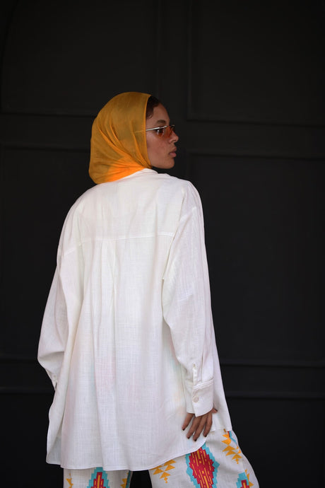 White Linen Shirt - Shirt - Mizyana