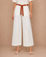 Wide-Leg Cotton Pants - Trousers - Mizyana