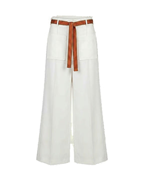 Wide-Leg Cotton Pants - Trousers - Mizyana
