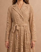Wrap Maxi Belted Lace Dress - Dress - Mizyana