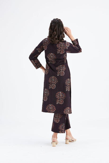Yara Black kurta set - Two-Piece Set - Mizyana