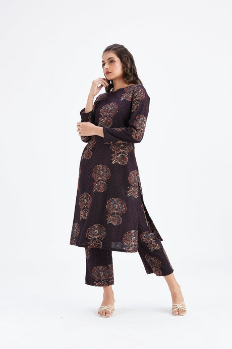 Yara Black kurta set - Two-Piece Set - Mizyana