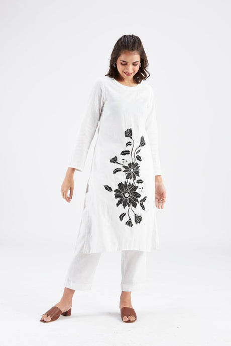 Yara White kurta set - Two-Piece Set - Mizyana