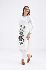 Yara White kurta set - Two-Piece Set - Mizyana