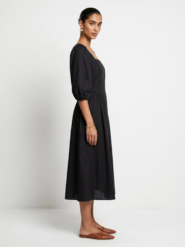 Zoe Black Chanderi Dress - Dress - Mizyana