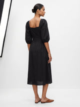 Zoe Black Chanderi Dress - Dress - Mizyana