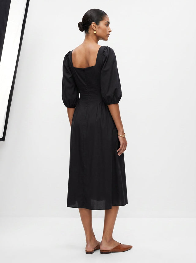 Zoe Black Chanderi Dress - Dress - Mizyana