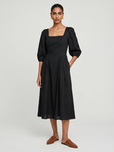 Zoe Black Chanderi Dress - Dress - Mizyana