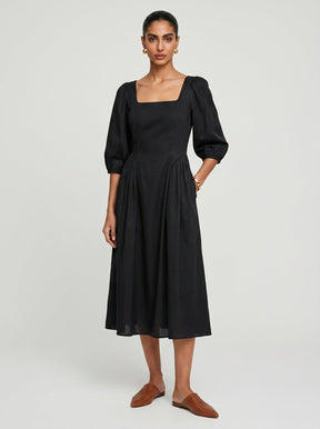 Zoe Black Chanderi Dress - Dress - Mizyana