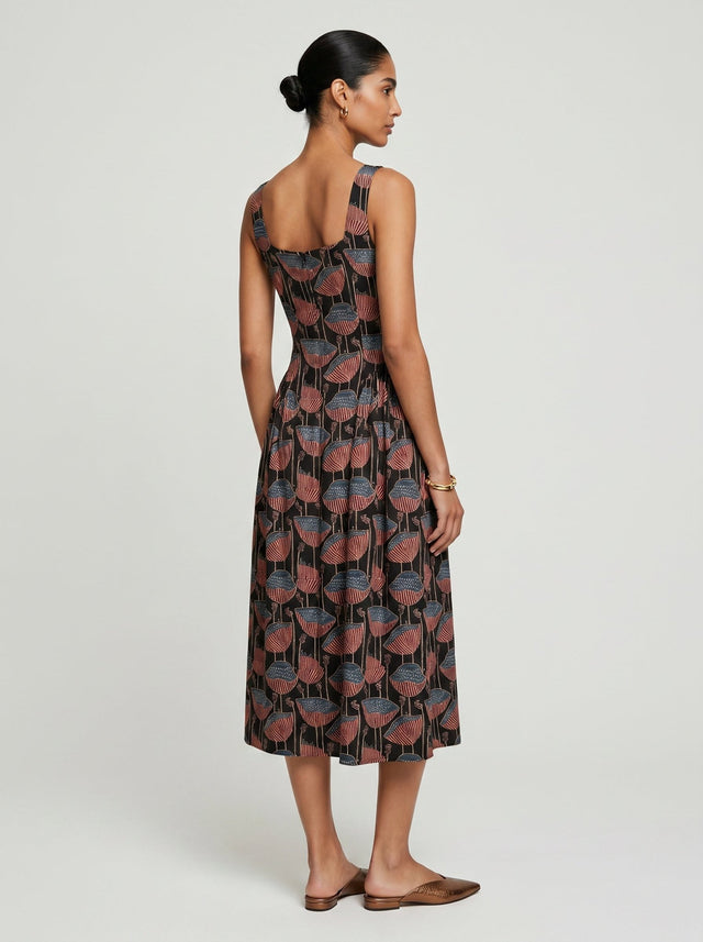 Zoe Sleeveless Black Poppy Modal Dress - Dress - Mizyana