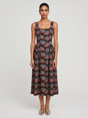 Zoe Sleeveless Black Poppy Modal Dress - Dress - Mizyana