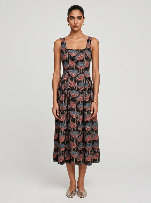 Zoe Sleeveless Black Poppy Modal Dress - Dress - Mizyana