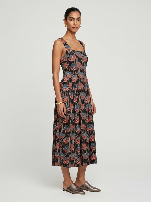 Zoe Sleeveless Black Poppy Modal Dress - Dress - Mizyana