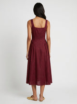 Zoe Sleeveless Red Chanderi Dress - Dress - Mizyana