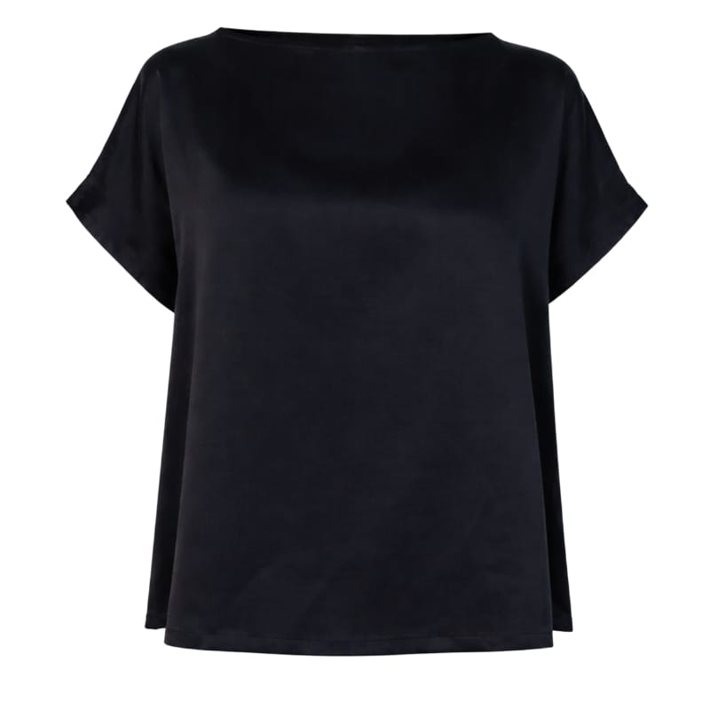 Short Sleeve Top in Black Onyx Cupro