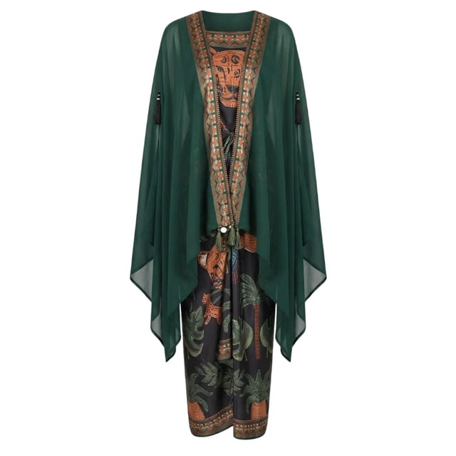 Nimra Cape & Dress Kaftan Set