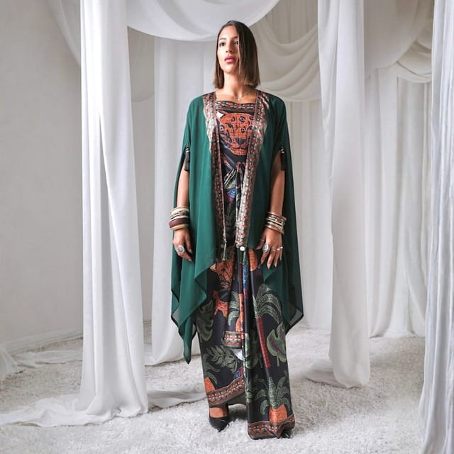 Nimra Cape & Dress Kaftan Set