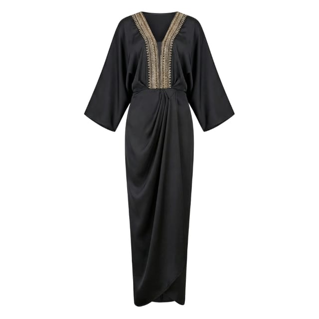 Zarafah Black Pleated Casual Daraa