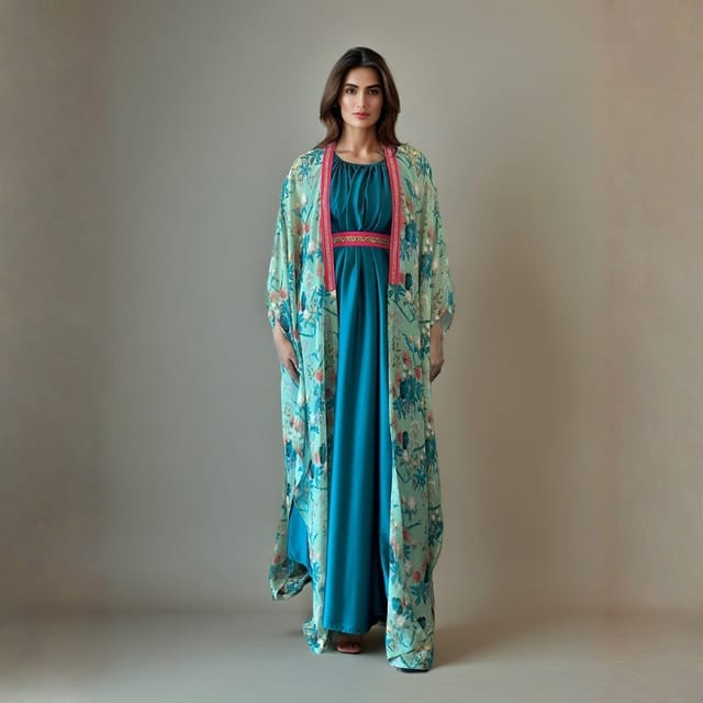 Floral Cape & Dress Set