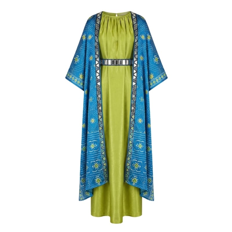 Naqsh Blue Cape & Dress Kaftan Set