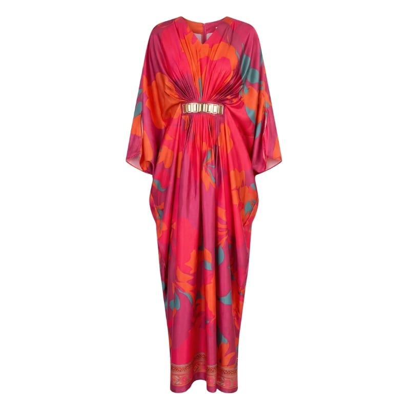 Fuschia Printed Drape Kaftan