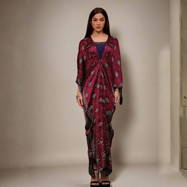 Naqsh Printed Drape Kaftan