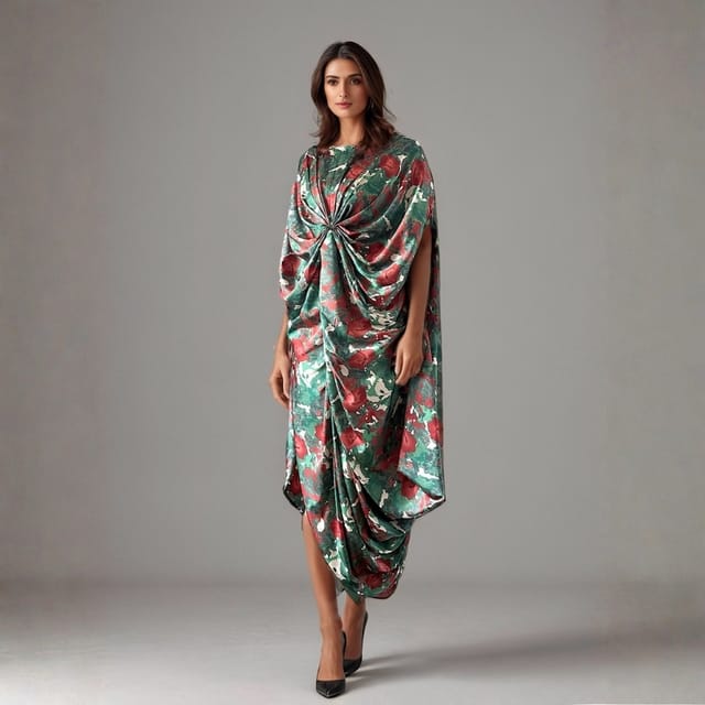 Eva Pleated Evening Dress