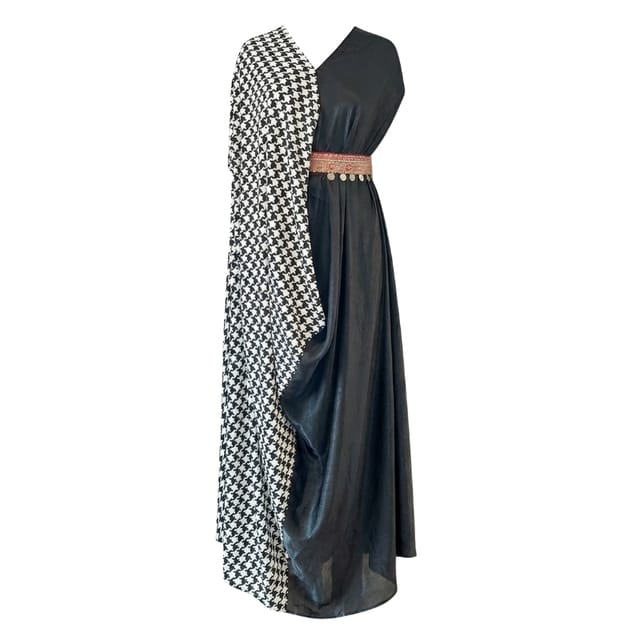 Checkered Sidebelt Kaftan