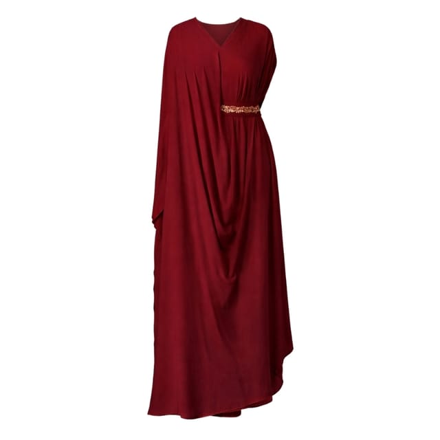 Red Signature Drape Kaftan