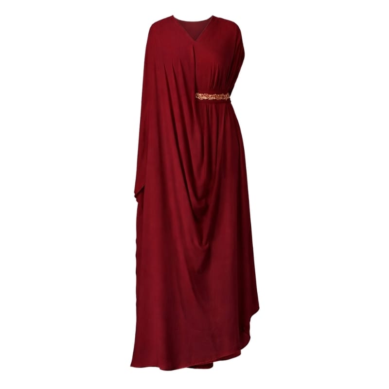 Red Signature Drape Kaftan