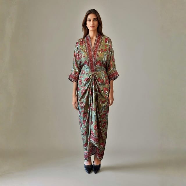 Evara Pleated Kaftan