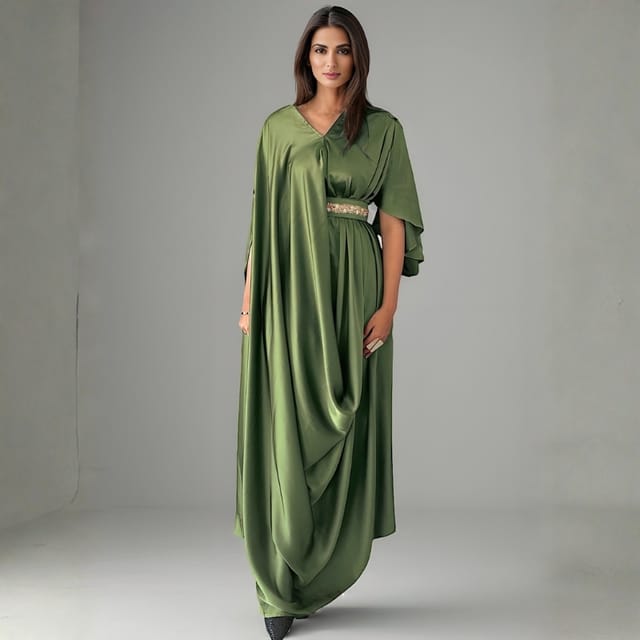 Silky Sidefit Asymmetrical Kaftan
