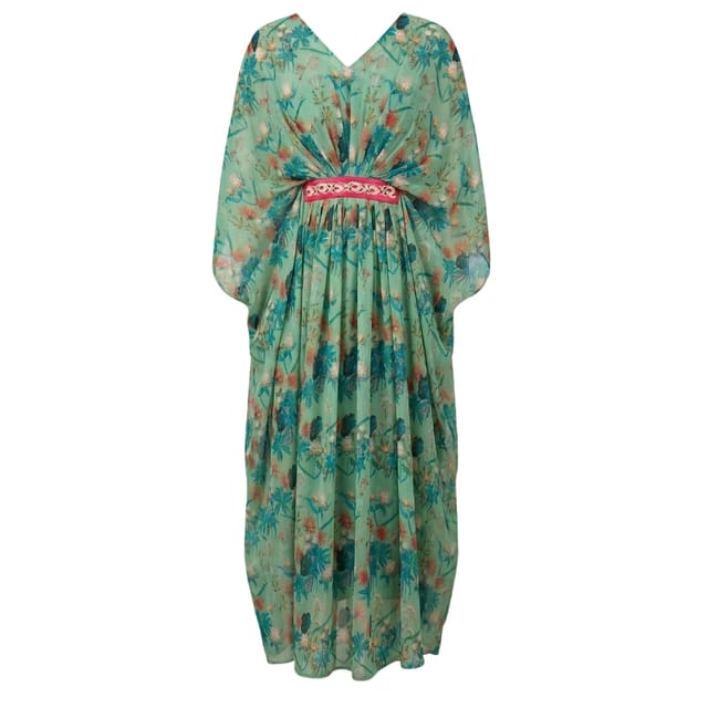 Pastel Floral Printed Kaftan Set