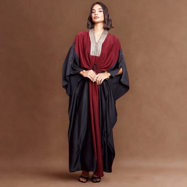 Dual Tone Colorblock Kaftan