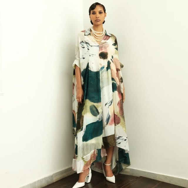 Moonbloom Ivory Drape Dress