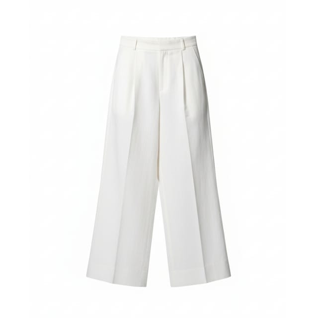 White Pleated Pants