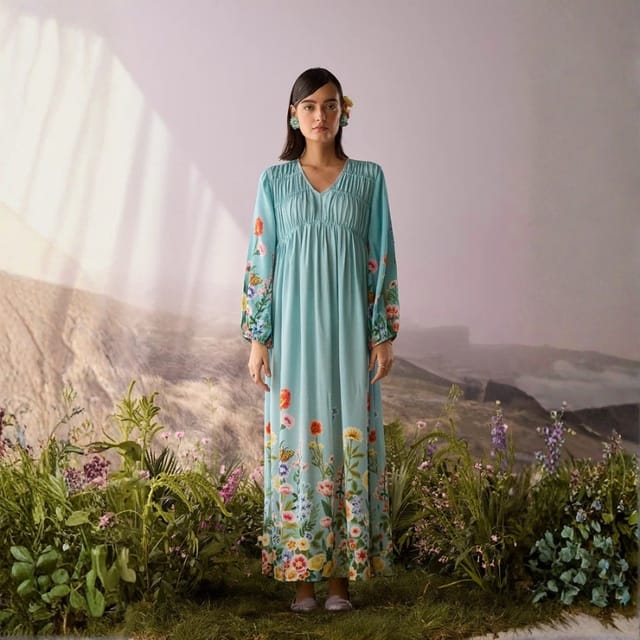 Azure Printed Dress