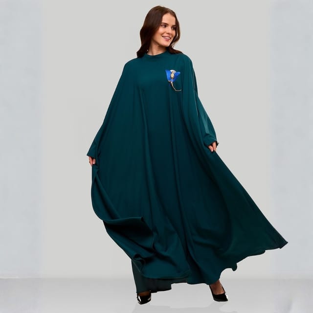 Embroidered Viscose Maxi Dress